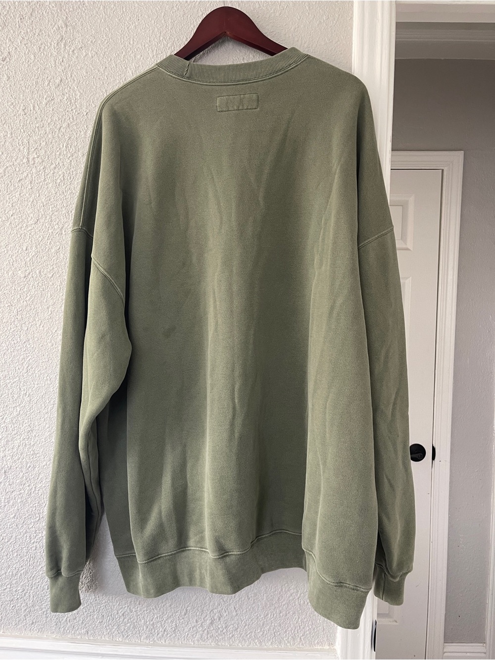 Abercrombie & Fitch Essentials Olive Green Oversized Crewneck Sweatshirt XXL T - Picture 6 of 9